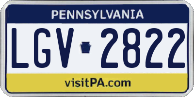 PA license plate LGV2822