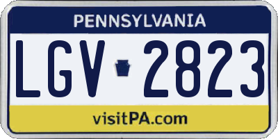 PA license plate LGV2823