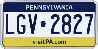PA license plate LGV2827