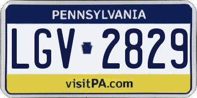 PA license plate LGV2829