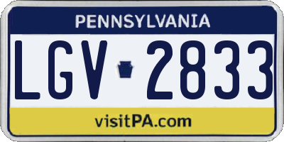 PA license plate LGV2833