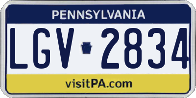 PA license plate LGV2834