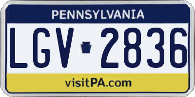 PA license plate LGV2836