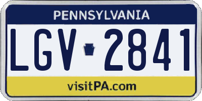 PA license plate LGV2841