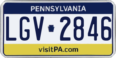 PA license plate LGV2846