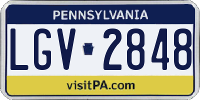 PA license plate LGV2848