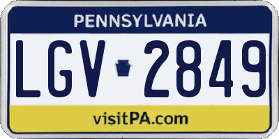PA license plate LGV2849