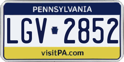 PA license plate LGV2852