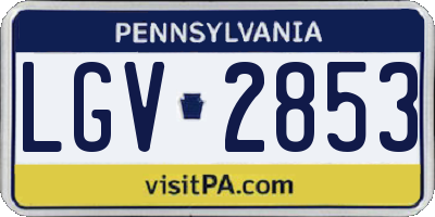 PA license plate LGV2853