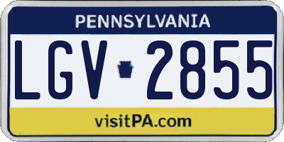 PA license plate LGV2855