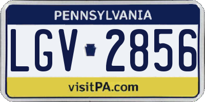 PA license plate LGV2856