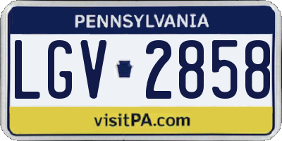 PA license plate LGV2858