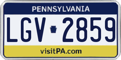 PA license plate LGV2859