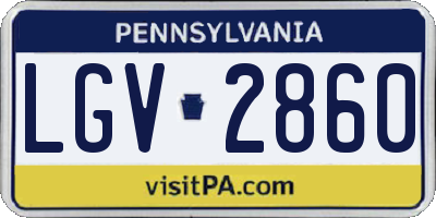 PA license plate LGV2860