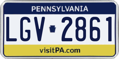 PA license plate LGV2861