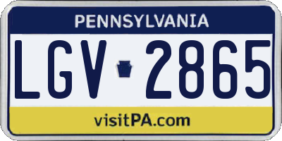 PA license plate LGV2865