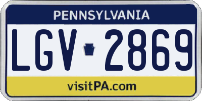 PA license plate LGV2869