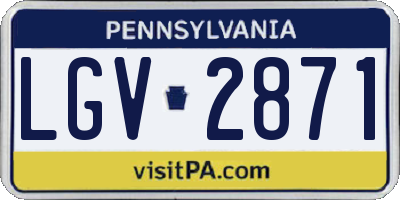 PA license plate LGV2871