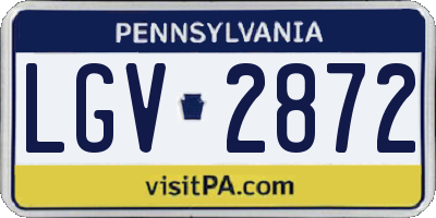 PA license plate LGV2872