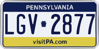 PA license plate LGV2877