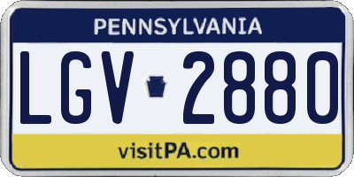 PA license plate LGV2880