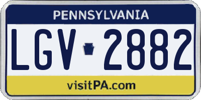 PA license plate LGV2882