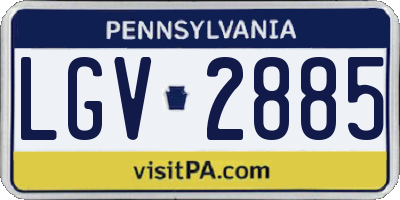 PA license plate LGV2885