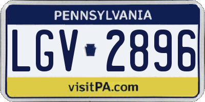 PA license plate LGV2896