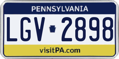 PA license plate LGV2898