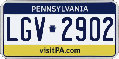 PA license plate LGV2902