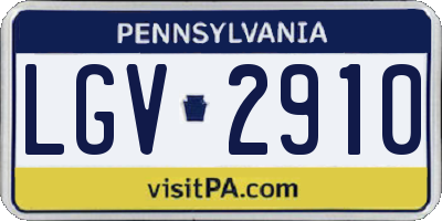 PA license plate LGV2910