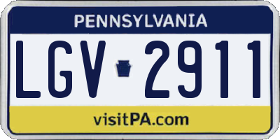 PA license plate LGV2911
