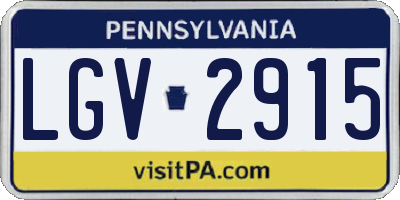PA license plate LGV2915