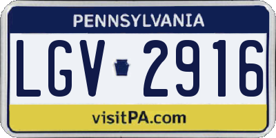 PA license plate LGV2916