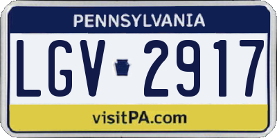 PA license plate LGV2917