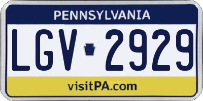 PA license plate LGV2929