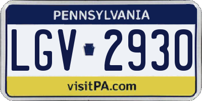 PA license plate LGV2930
