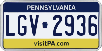 PA license plate LGV2936