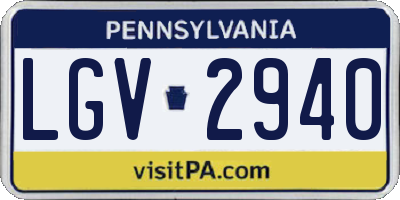 PA license plate LGV2940