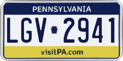 PA license plate LGV2941