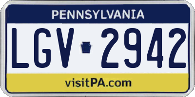 PA license plate LGV2942