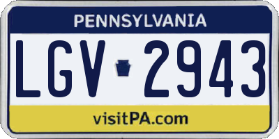 PA license plate LGV2943