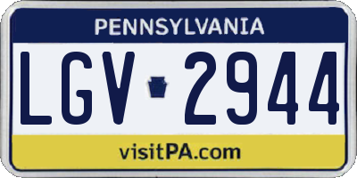 PA license plate LGV2944