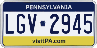 PA license plate LGV2945