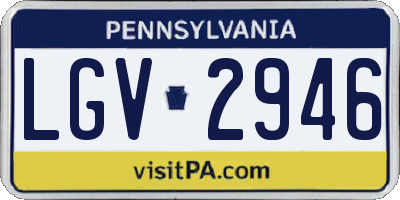 PA license plate LGV2946