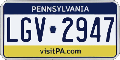 PA license plate LGV2947