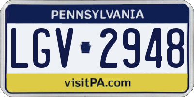 PA license plate LGV2948