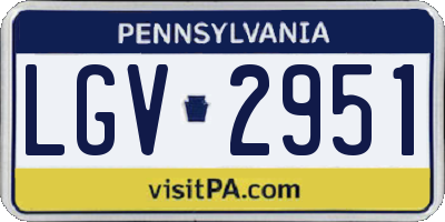 PA license plate LGV2951