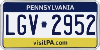 PA license plate LGV2952