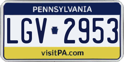 PA license plate LGV2953